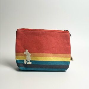 Disney Mickey Mouse Striped Pouch Case Rainbow